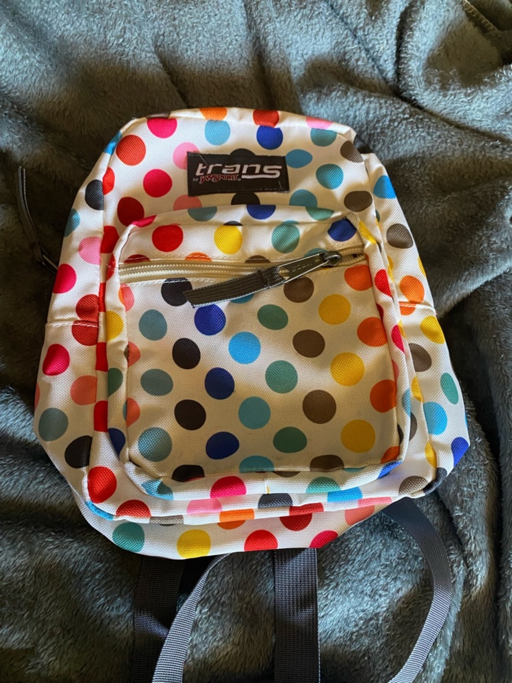 Jansport Trans Polka Dot Backpack - White with Multicolor Dots